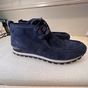 Tory Burch Sport Chukka Trainers Sneakers Navy Suede Ankle Boots Size 7.5